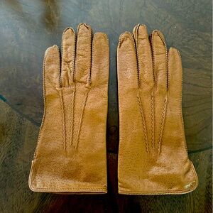 Vintage Fownes brown leather gloves size 7.5